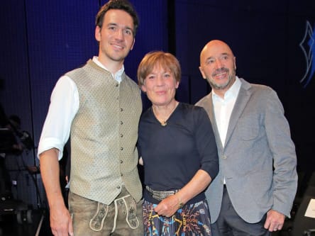 Sportliche Familie: Felix Neureuther, Rosi Mittermaier und Christian Neureuther.