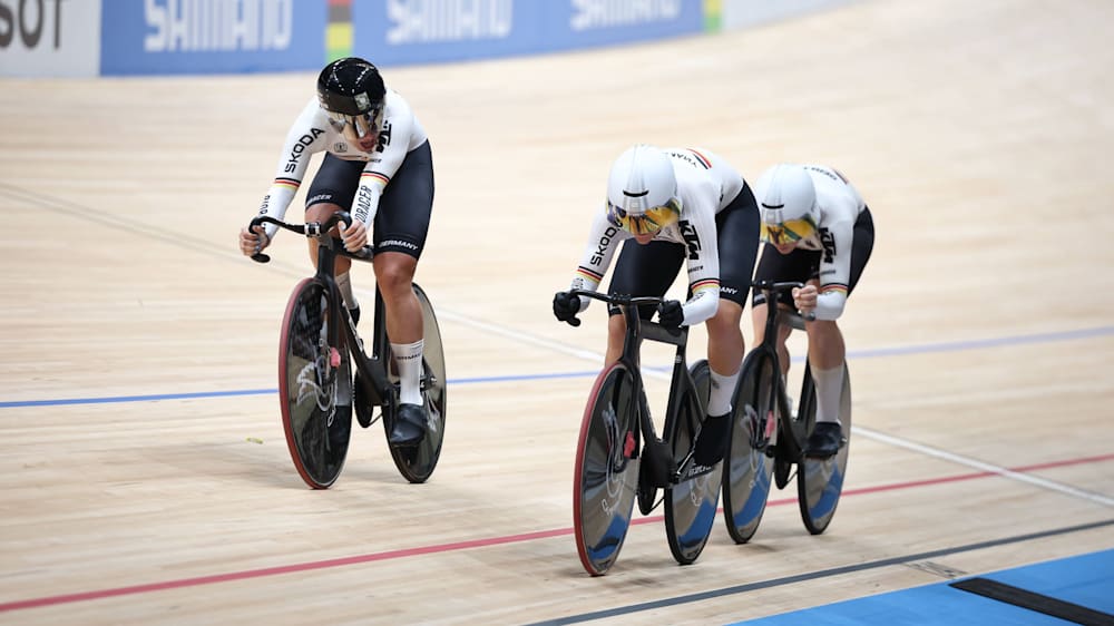 Auf Lea Sophie Friedrich und Co. ist wieder Verlass: Das deutsche Teamsprint-Trio holte bei der Bahnrad-WM in Shanghai Bronze.