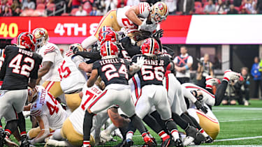 Die Atlanta Falcons in einem NFL-Spiel gegen die San Francisco 49ers