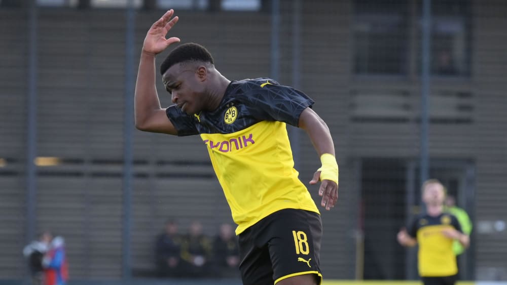 Trug sich wieder einmal in die Torschützenliste ein: Youssoufa Moukoko.