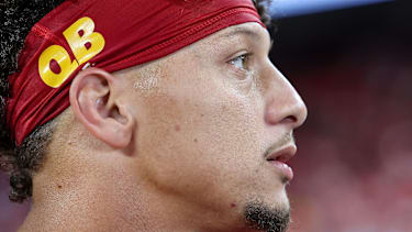 October 7, 2024: Kansas City Chiefs quarterback Patrick Mahomes (15) after a game against the  New Orleans Saints at GEHA Field at Arrowhead Stadium in Kansas City, MO. David Smith/CSM (Credit Image: Â David Smith/Cal Sport Media) Photo via Newscom picture alliance