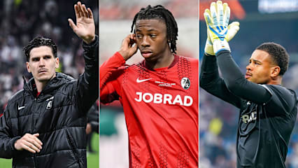 Jung und auf dem Transfermarkt interessant: Igor Matanovic, Johan Manzambi und Noah Atubolu (v. li.)
