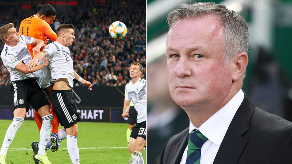 Nicht auf der Höhe: Nordirlands Coach Michael O' Neill will die deutsche Abwehr unter Druck setzen.