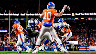 Bo Nix in einem NFL-Spiel für die Denver Broncos
