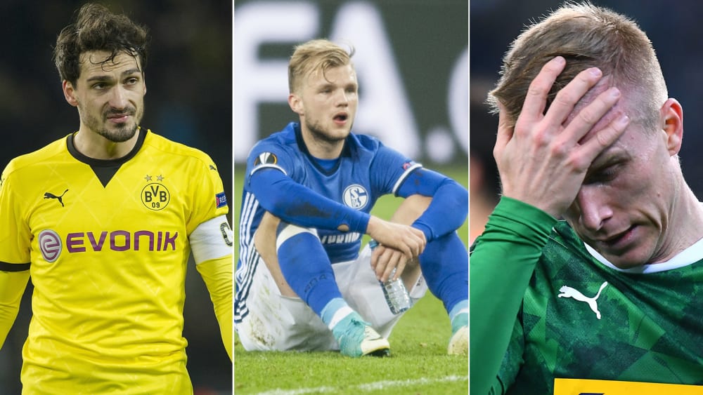 Auch Dortmund (hier Hummels), Schalke (Geis) und Gladbach (Wendt) schafften es noch nicht ins Europa-League-Halbfinale.