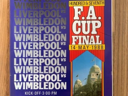 Das Programmheft zum FA-Cup-Finale 1988 zwischen Wimbledon und Liverpool.