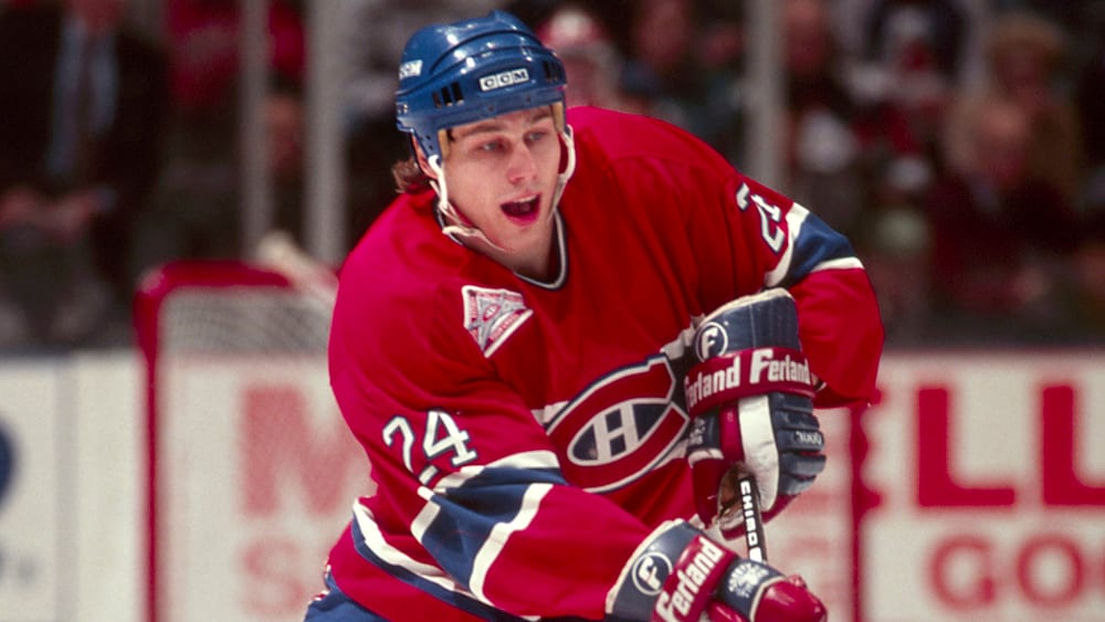 Lyle Odelein im Jahr 1992 im Trikot der Montreal Canadiens.