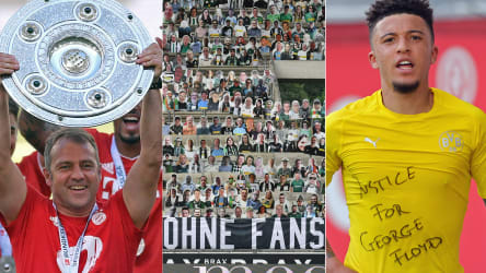 Hansi Flick trouxe o Bayern para uma master class, a liga foi confrontada com a pandemia de coroa em meados de março e Jadon Sancho, do Dortmund, deu um exemplo importante contra o racismo.
