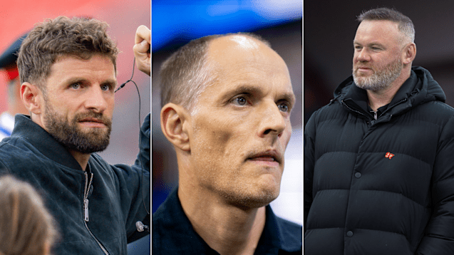 Gespr&auml;chsbedarf nach Englands Aus: Die TV-Experten Thomas M&uuml;ller (li.) und Wayne Rooney (re.) sprachen auch &uuml;ber Thomas Tuchel.