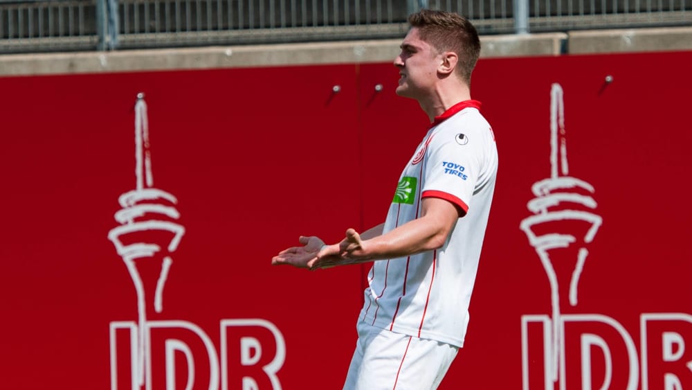 Tim Galleski, hier noch im Trikot der Düsseldorfer Fortuna, wird zukünftig für den 1. FC Monheim auflaufen.