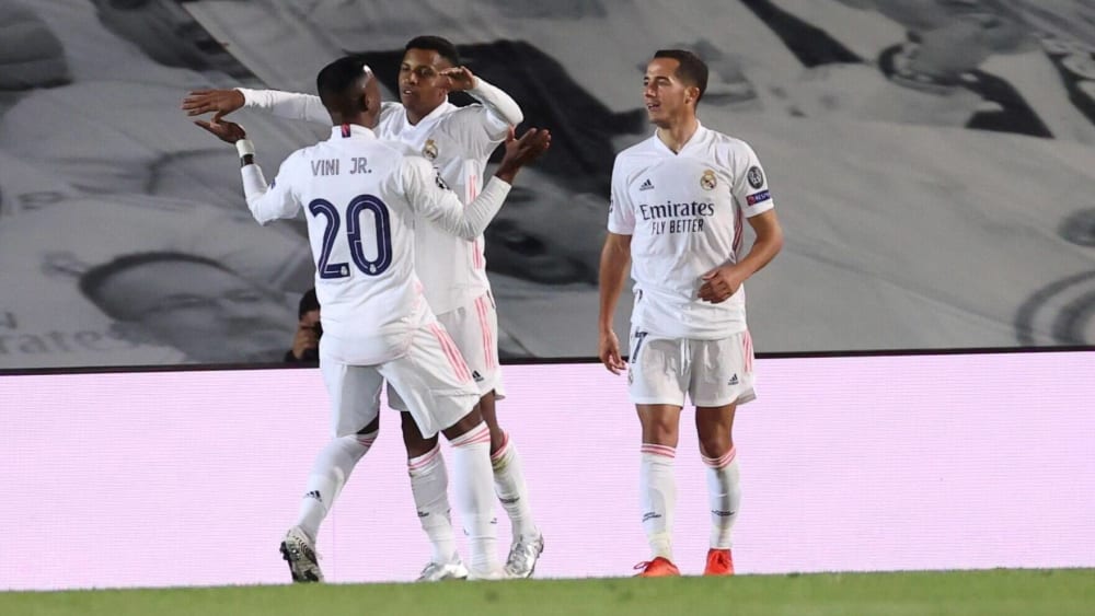 Die entscheidenden Männer des Madrider Abends: Vinicius Junior (li.) und Rodrygo brachten das 3:2 für Real auf den Weg.