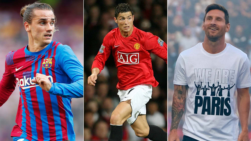 Griezmann, Ronaldo und Messi (v.li.)