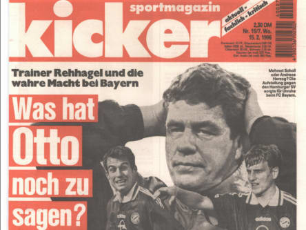"Was hat Otto noch zu sagen?" - Rehhagels Ende naht, wir auch der kicker im Februar 1996 berichtet.