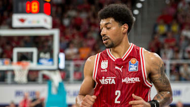 Bamberg, Deutschland 04. Juni 2026:
1. BBL Playoff Halbfinale - 2025/2026 - Sp. 3 - Bamberg Baskets gegen Alba Berlin

Im Bild: Ibi Watson (Bamberg) Einzelbild
