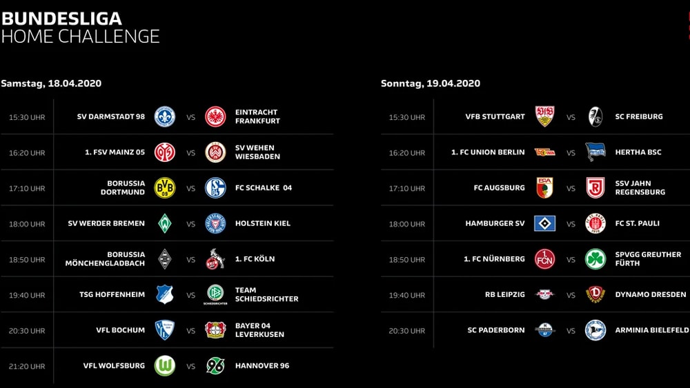Die Teams des vierten Spieltags für die Bundesliga Home Challenge stehen fest.