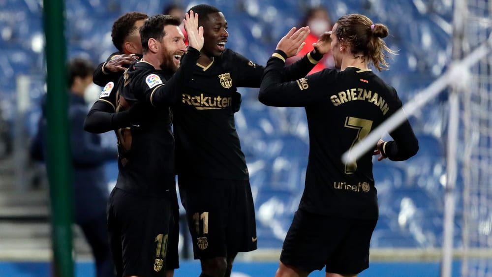 Gute Laune: Lionel Messi, Antoine Griezmann & Co. hatten mächtig Spaß bei der Arbeit in San Sebastian.