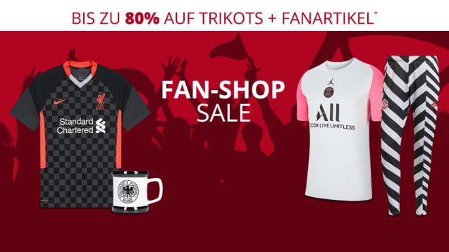 Fan-Shop Sale: Jetzt bis zu 80 Prozent auf Trikots und Fanartikel sichern.
