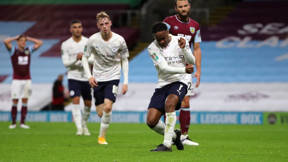 Matchwinner im League Cup gegen den FC Burnley: Raheem Sterling von Manchester City.