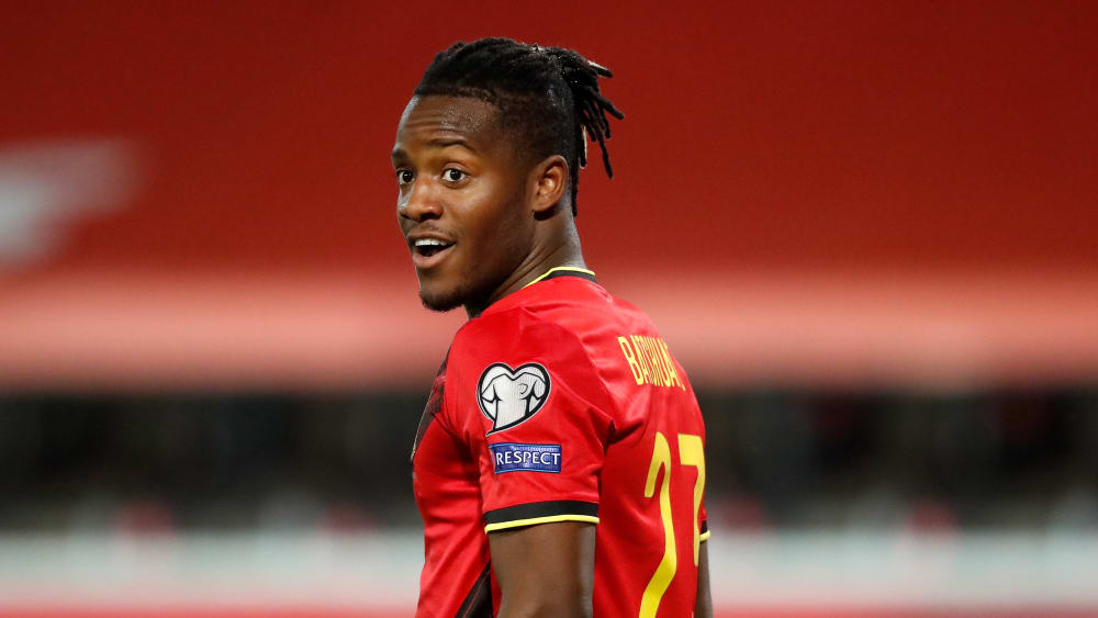 Eröffnete den Torreigen: Der Ex-Dortmunder Michy Batshuayi erzielte beim 8:0 gegen Belarus den Führungstreffer.