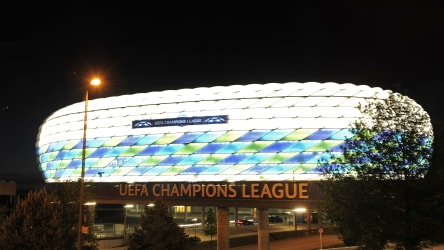 München ist bereit: Nach der Bekanntgabe erstrahlte die Arena.