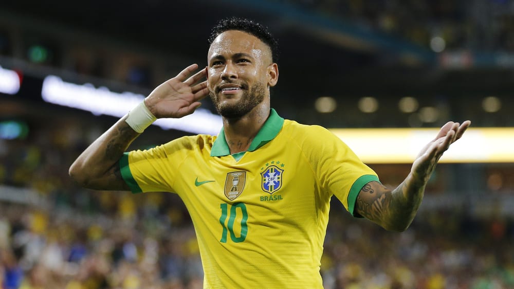 "Ich kann euch nicht hören": Neymar jubelt gegen Kolumbien.
