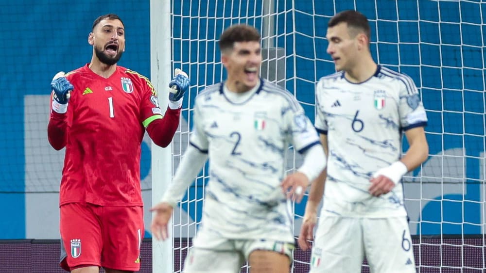 La Germania campione d'Europa in carica: Gianluigi Donnarumma, Giovanni Di Lorenzo e Alessandro Buongiorno (da sinistra) in giro per l'Italia.