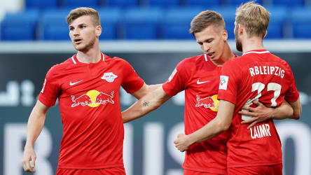 Führte RB mit seinem frühen Doppelpack auf die Siegerstraße: Dani Olmo (2.v.r.).