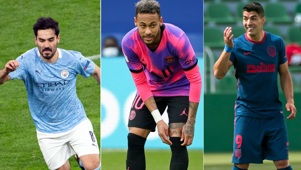 Ilkay Gündogan ist mit ManCity Meister, Neymar (PSG) und Luis Suarez (Atletico) sind noch im Rennen.