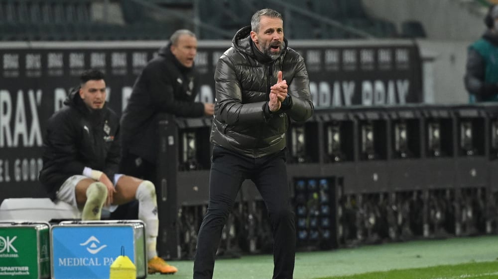 Nach 26 Minuten musste er noch schimpfen, nach 90 Minuten konnte er sich freuen: Gladbachs Trainer Marco Rose.