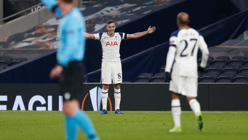 Und plötzlich ist er drin: Harry Winks nach seinem kuriosen Tor gegen Ludogorez.