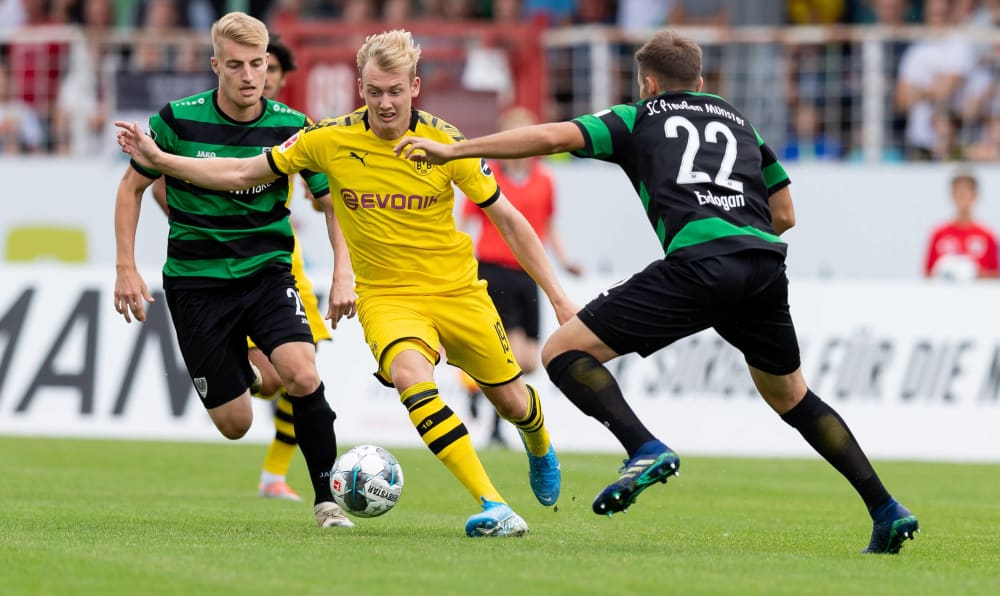 "Die Halbzeit für mich war sehr wichtig", meinte Julian Brandt (Mitte) nach seinem Einsatz in Münster.