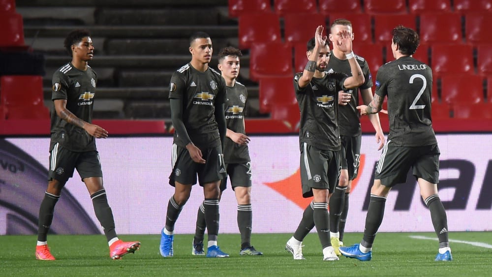 Gehen mit einer guten Ausgangsposition ins Rückspiel gegen Granada: Die Spieler von ManUnited.