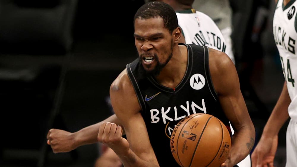 Brooklyns Kevin Durant kam auf überragende 49 Punkte, 17 Rebounds und 10 Vorlagen.