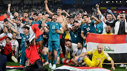 Jubel im Jako-Trikot: Irak feiert die erste WM-Teilnahme seit 40 Jahren.