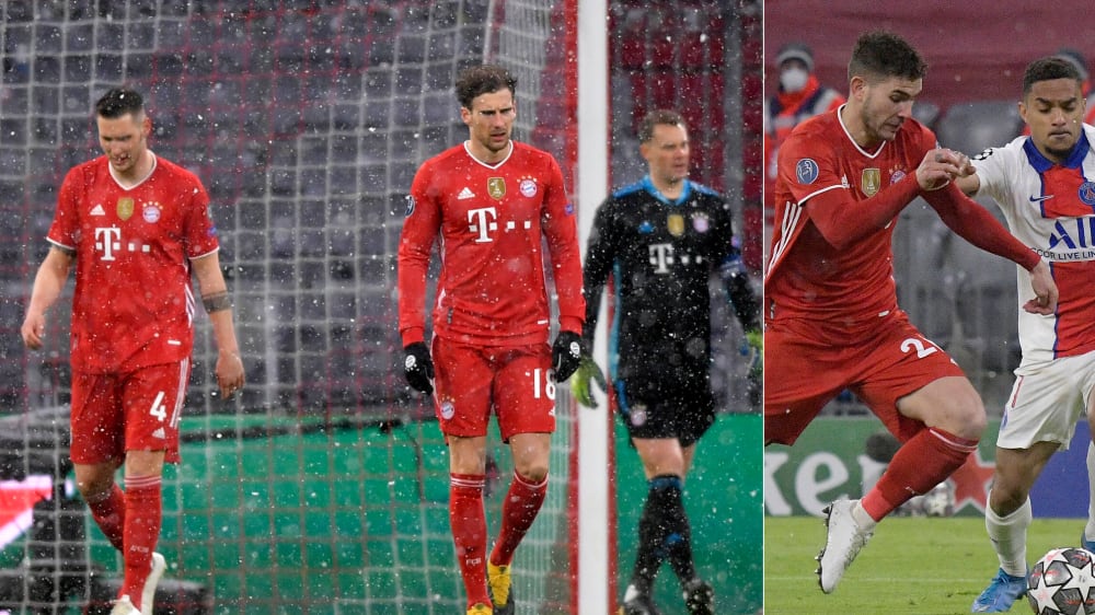 Sie werden allesamt am Samstag gegen Union fehlen: Niklas Süle, Leon Goretzka und Lucas Hernandez (v. li.).