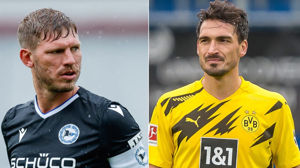Dürften sich am Samstag häufiger auf dem Platz begegnen: Fabian Klos (l.) und Mats Hummels.