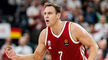 MUNICH, GERMANY - OCTOBER 22: Johannes Jo Voigtmann (FC Bayern Muenchen, 7) during the Turkish Airlines EuroLeague match between FC Bayern Muenchen vs. Dubai Basketball at SAP Garden on round 7 of Turkish Airlines EuroLeague on October 22, 2026 in Munich, Germany. Bavaria Germany Copyright: xSteffiexWunderlx