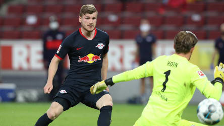 Fokussiert beim 3:1: Leipzigs Torschütze Timo Werner.