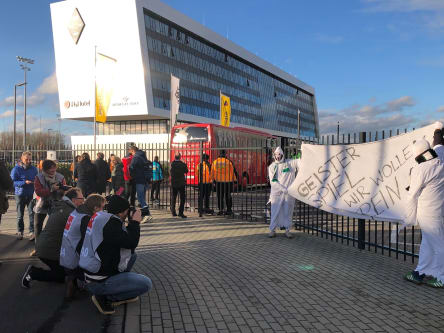Geister vorm Stadion: Verkleidete Fans.