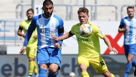 Deniz Undav (SV Meppen) und Patrick Sontheimer (FC Würzburger Kickers)