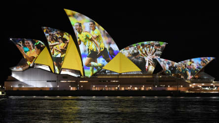 Auch die berühmte Oper von Sydney warb für die Austragung der Frauen-WM 2023
