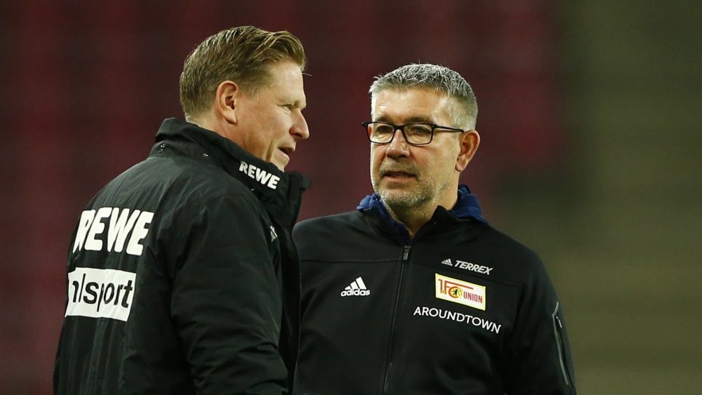 Im Gespräch: Markus Gisdol und Urs Fischer (r.).