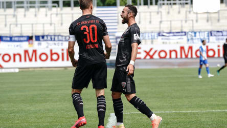 Torschütze Stefan Kutschke und Fatih Kaya