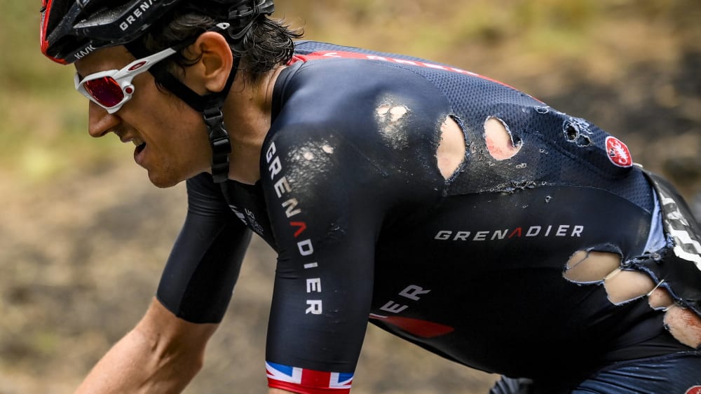 Geraint Thomas hat sich bei seinem Sturz das Becken gebrochen und trat am Dienstag nicht mehr an.