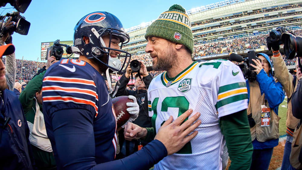 Showdowns in der NFC North: Mitchell Trubisky und Aaron Rodgers werden sich in der kommenden NFL-Saison wiedersehen.