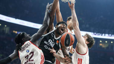 Partizan Mozzart Bet Belgrade v Bayern Munich - EuroLeague BELGRADE, SERBIA - DECEMBER 4: Tyrique Jones (88) of Partizan Mozzart Bet Belgrade compete during EuroLeague basketball match between between Partizan Mozzart Bet Belgrade and Bayern Munich at the Beogradska Arena in Belgrade, Serbia on December 4, 2025. Filip Stevanovic Anadolu Belgrade Serbia. Editorial use only. Please get in touch for any other usage. PUBLICATIONxNOTxINxTURxUSAxCANxUKxJPNxITAxFRAxAUSxESPxBELxKORxRSAxHKGxNZL Copyright: x2025xAnadoluxFilipxStevanovicx