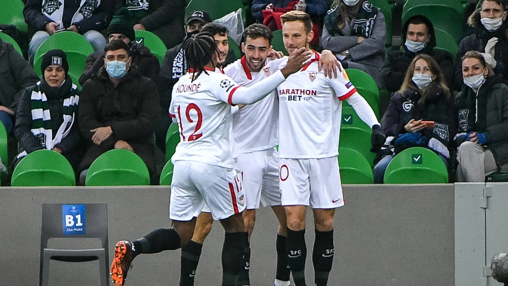 Große Freude: Iban Rakitic (r.) & Co. beim Torjubel.