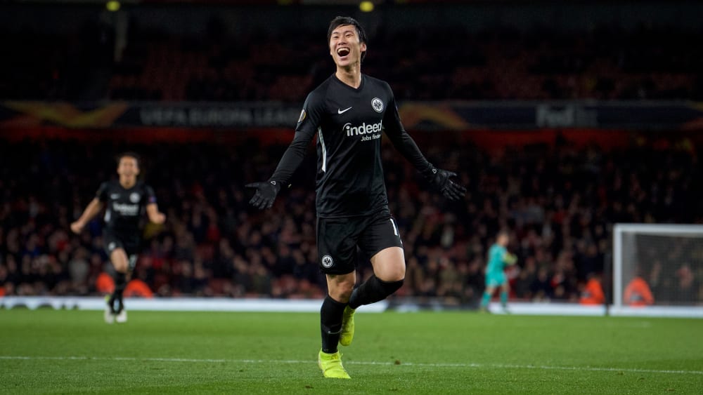 Seine zwei Tore sorgten für beste Laune im Eintracht-Lager: Offensivspieler Daichi Kamada.
