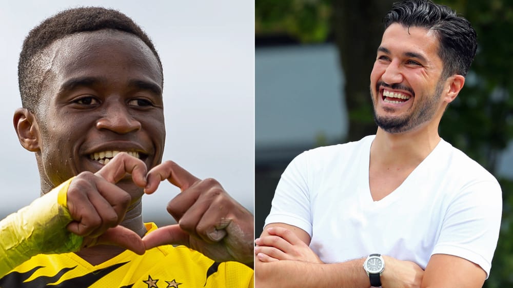 Der bisher jüngste Bundesligaspieler des BVB und sein wahrscheinlicher Nachfolger: Nuri Sahin und Youssoufa Moukoko.