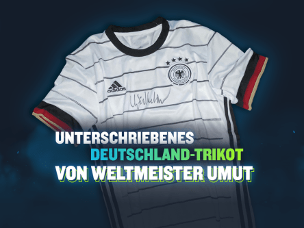 Zu Gewinnen im Trading-Stream mit Jan Bergmann, ein unterschriebenes Deutschland-Trikot von Weltmeister 'Umut'.